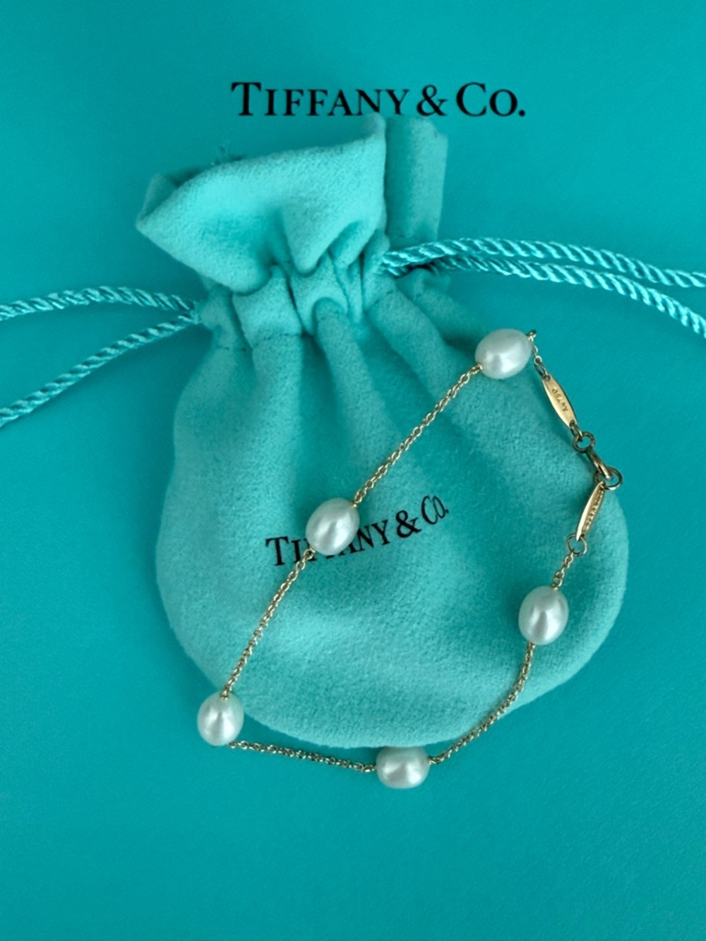 Tiffany & Co. 18k Gold Pearls by The Yard Bracelet Elsa Peretti - Picture 10 of 16